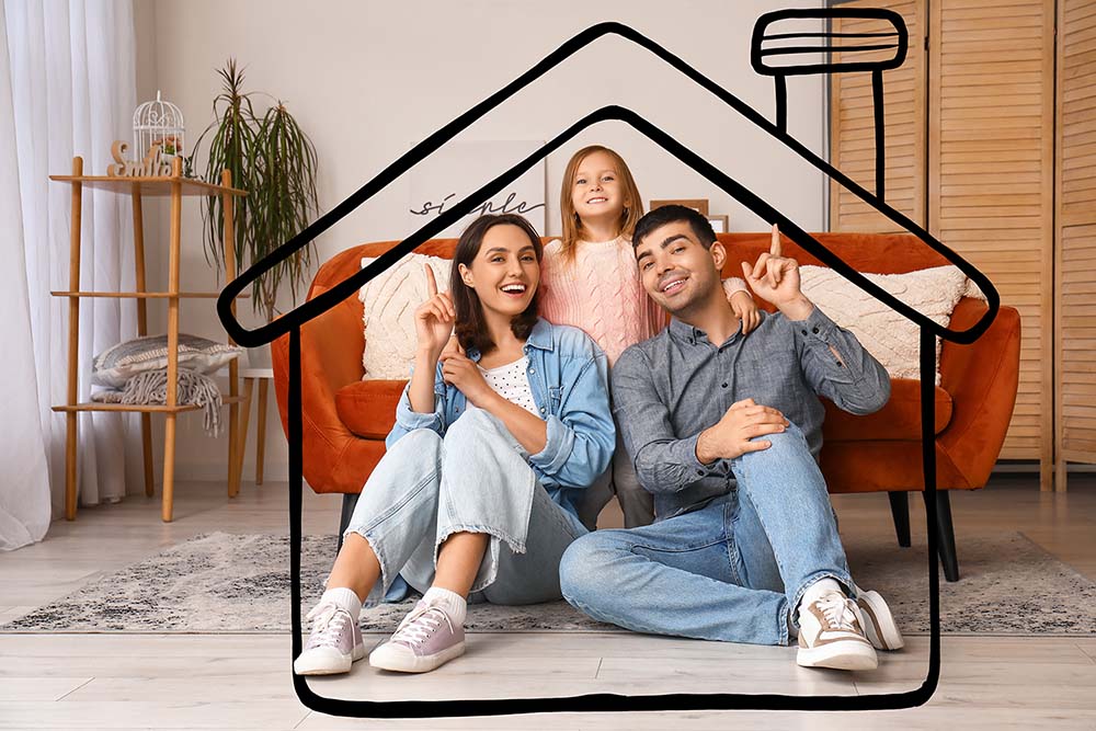 Happy,Family,Dreaming,About,Their,New,House,At,Home